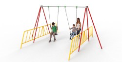 A003-008 - 2.4m Swing 2 Flat with 2 Guards & Anti-Wraps